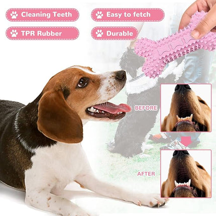 6 Pack Puppy Toys for Teething Small Dogs, Cute Pink Dog Chew Toys for Puppies, Soft Squeaky Dog Toys for Small Breed Cleaning Doggy Teeth, Outdoor Interactive Small Dog Chew Toys Set