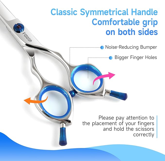 Curved Dog Grooming Scissors with Blunt Tip 6.5 in Safety Curve Shears for Pet Dogs Cat Japan 440C 30°Arc Upward & Downward for Trimming Face and Paws