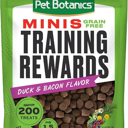 Pet Botanics 4 oz. Pouch Training Reward Mini Soft & Chewy, Duck and Bacon Flavor, with 200 Treats Per Bag, The Choice of Top Trainers