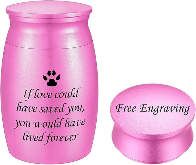 Personalized 3 Inches Small Keepsake Urn for Pet Dog Ashes Aluminum Mini Cremation Urns for Dog Cat Memorial Ashes Urn for Sharing Fur Friend Ashes