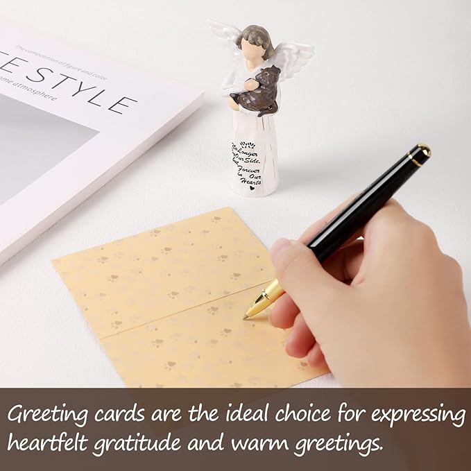 Loss of Dog Sympathy Gift, Dog Memorial Gifts, Angel Figurine, Remembrance Keepsake, Pet Sympathy (Brown-S Size)