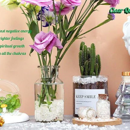Clear Quartz Healing Crystal Chips Bulk Gemstones Sets Tumbled Crushed Stones Crushed Crystals Natural Rocks for Fountain Rocks Decoration Reiki Energy Balancing Meditation Aquarium Gravel 0.44lb