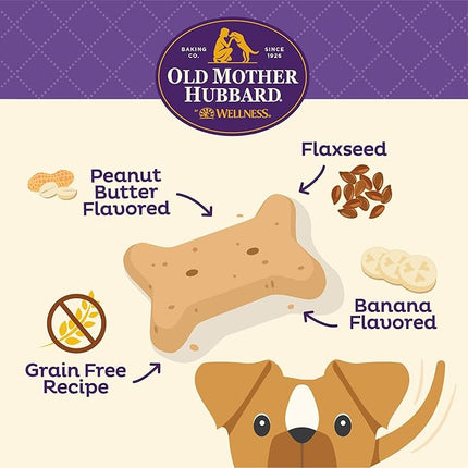 Old Mother Hubbard by Wellness Classic P-Nuttier 'N Nanners Grain Free Natural Dog Treats, Crunchy Oven-Baked Biscuits, Ideal for Training, Mini-Size, 16 Ounce Bag (Pack of 2)