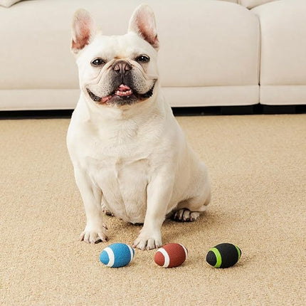 Squeaky Dog Ball, Soft Latex Rubber Squeaky Toy for Small Dogs Puppies, Cute Bounce Squeak Football for Fetch Play