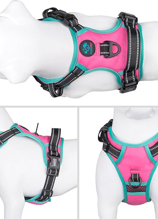 PHOEPET 2019 Reflective Dog Harness Large Breed (XL, Pink)