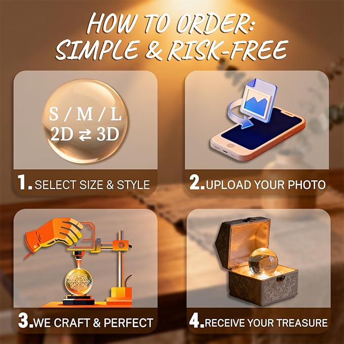 Personalized 3D Pet Memorial Gift for Dog or Cat - Custom Photo in Crystal with Optional Light Base, Unique Loss Keepsake (S/M/L)