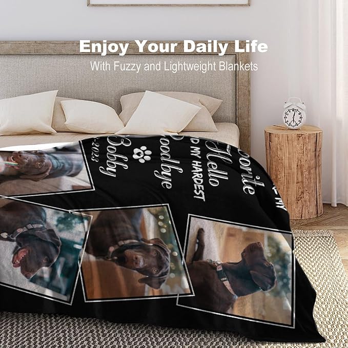Artsadd Dog and Cat Memorial Gifts, Pet Loss Memorial Blanket, Custom Dog Blanket, Personalized Dog Remembrance Gifts, Loss of Dog or Cat Remembrance Sympathy Grief Condolence Bereavement Gifts