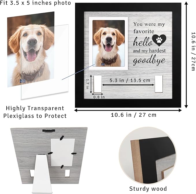 Dog Loss Gifts,Pet Memorial Frame with Collar Holder,Dog and Cat Collar Memorial Frame,Pet Memorial Gift for Dogs,Pets Loss Sympathy Gift for Pet Lover,Dog Moms-HG