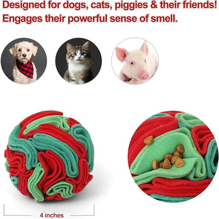 Snuffle Ball for Dogs - Interactive Dogs Toys to Keep Them Busy, Dog Puzzle Toy, Christmas Dog Toys Gifts for Small, Medium Pet Daily Companionship, Training Reward Gift