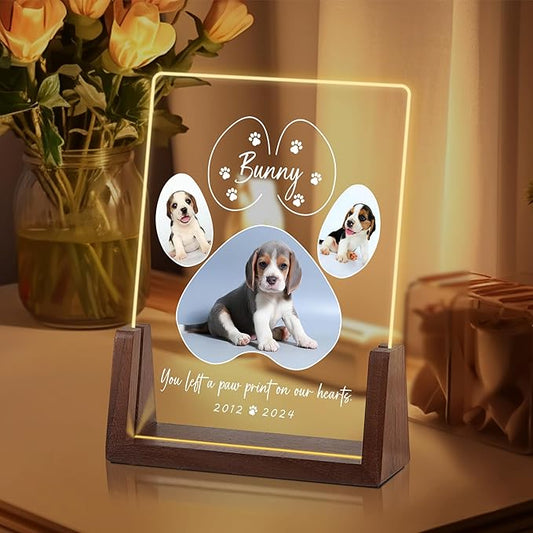 Pet Memorial Gifts for Dogs, Dog Memorial Gifts for Loss of Dog, Pet Remembrance Gift Dog, Cat Loss Sympathy Gift, Dog Memorial Night Light, Pet Memorial Gifts Cat, Pet Memorial Acrylic Plaque
