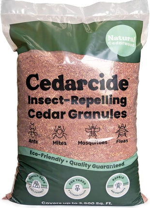 Cedarcide Lawn, Home & Garden Cedar Granules | Repels Fleas, Ticks, Ants & Mosquitoes | Smells Great, Easy to Use | Family & Pet Safe | 1 Bag (8 Lbs)