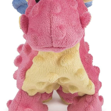goDog Bubble Plush Dragons Squeaky Dog Toy, Chew Guard Technology - Coral, Small
