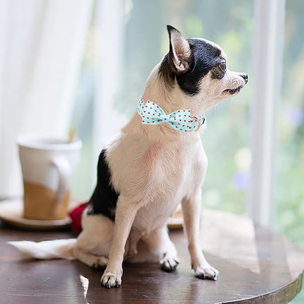 Maca Bates Valentines Dog Collar with Bow Comfortable Soft Heart Dog Collar with Metal Buckle Adjustable Puppy Collar Valentine's Day Gift for Small Medium Large Dog