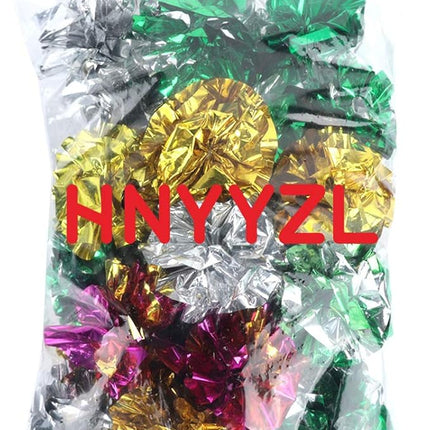HNYYZL 25 Pack Crinkle Balls Cat Toys - Original Mylar Crinkle Balls Cat Toys（Random Color）