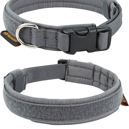 EXCELLENT ELITE SPANKER Nylon Puppy Dog Collar Adjustable Soft Padded Collar Heavy Duty Quick-Release Buckle Lightweight No-Choke for Small Medium Dogs(Grey,s)