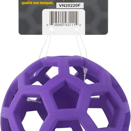 JW Pet Hol-ee Roller Dog Toy Puzzle Ball, Natural Rubber, Medium (4.5 Inch Diameter), Colors May Vary