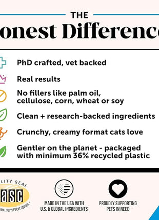 Cat Skin & Coat Health Crunchy & Creamy Chews - Omegas, Vitamin C + E, Biotin Supplement, Soothes Skin and Promotes Shiny Coat, Cat Supplements & Vitamins - Chicken (30-Day Supply)