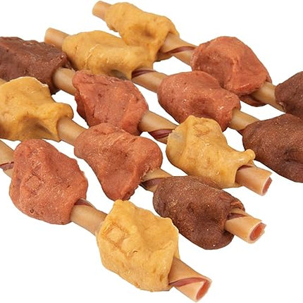 SmartBones Smart Kabobz, Treat Your Dog to a Rawhide-Free Chew Made With Real Chicken, Beef and Pork, 12 Count (Pack of 1)