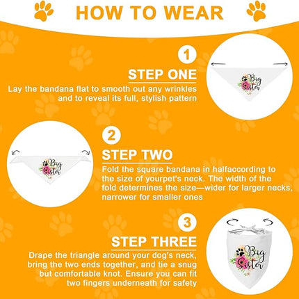 Big Sister Pregnancy Announcement Dog Bandana, Gender Reveal Photo Prop Pet Scarf Decorations Accessories, Pet Scarves Dog Lovers Owner Gift