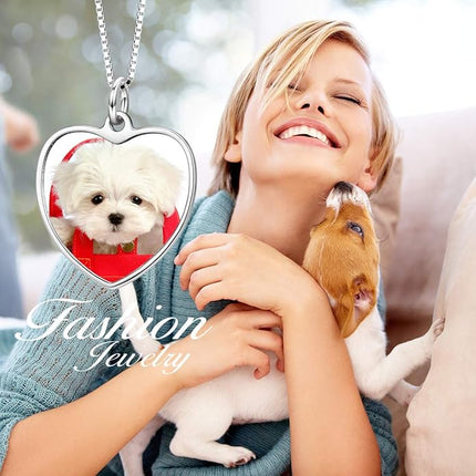 LONAGO Full Color Photo Picture Personalized Necklace Custom Etched Dog Tag Image Pendant with Message Name