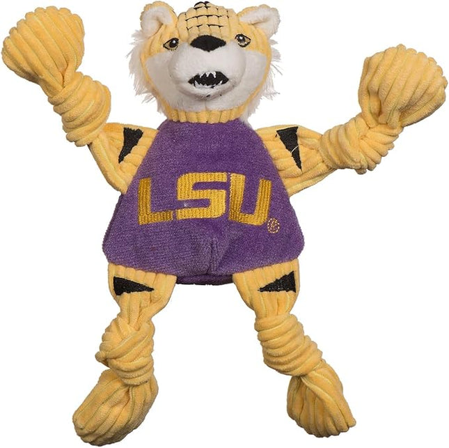 HuggleHounds Knottie Plush Dog Toy - Dog Stuffed Animal Toy, Puppy Toys, Squeaky Dog Toy for Small, Medium & Large Dogs, Durable Plush to Keep Them Busy, Officially Licensed - Mike The Tiger, Large