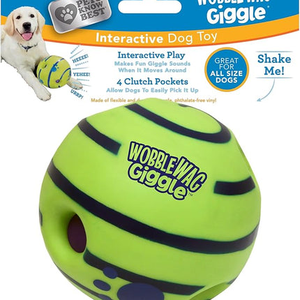 Wobble Wag Giggle Ball | Rolling Enrichment Toy for Fun Playtime, Interactive Play for Indoor or Outdoor, Keeps Dogs & Puppies Large, Medium or Small Busy & Moving, As Seen on TV | Pack of 1