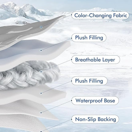 Rywell Dog Cooling Mat 2.0, Elegant Grey, 44 * 32 Thickened Cooling Pad for Extra Large Dogs, Internal Waterproof & Endothermic Color-Changing Arc-Chill Cool Fiber(Q-Max>0.5) for Summer