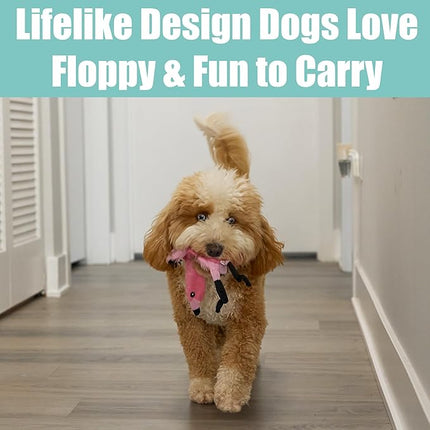 SPOT Skinneeez Flamingo 13 Inch Stuffing-Free Plush Squeaky Dog Toy – Soft Interactive Chew Toy for Small and Medium Dogs – Mess-Free Play for Light & Moderate Chewers