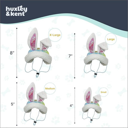 Huxley & Kent Pet Hat for Dogs & Cats - Cute Easter Costume Hat with SnugFit Adjustable Straps - Soft Cap for Spring, Photos & Parties - Bunny Ears, Extra Large