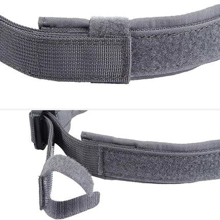 EXCELLENT ELITE SPANKER Tactical Small Puppy Dog Collar Nylon Adjustable Heavy Duty Military for Small Medium and Large Dogs Pet Soft Padded Dog Collar(Gry-L)