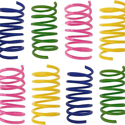 AGYM Cat Springs Toys 60 Packs for Indoor Cats,Colorful & Durable Plastic Spring Coils Attract Cats for Swatting Biting Hunting Interactive Cat Toys