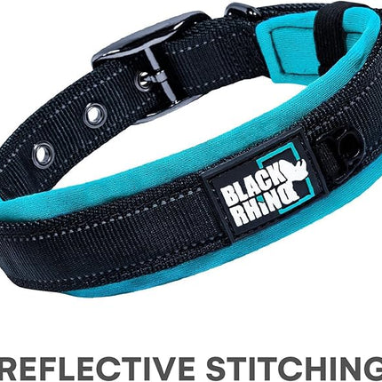 Black Rhino Extra Large Dog Collar - Adjustable Reflective Heavy Duty Dog Collar with Ultra-Soft Neoprene Padding - Weatherproof, Durable, and Comfortable - Ideal for Active Dogs - Pink and Black