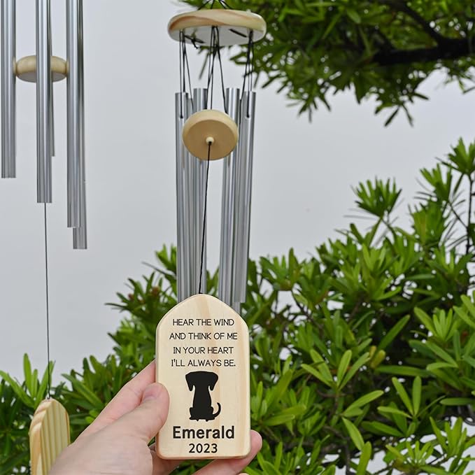 Personalized Dog Memorial Wind Chimes, Dog Memorial Gifts for Loss of Dog, Loss of Dog Sympathy Gift, Dog Bereavement Gifts, Pet Memorial Gifts, Pet Remembrance Gift Dog