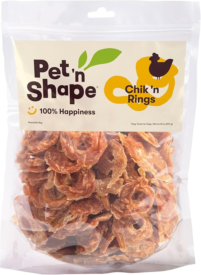 Pet 'n Shape Chik 'n Rings – Natural Chicken Breast Jerky Dog Treats, 2 Pound
