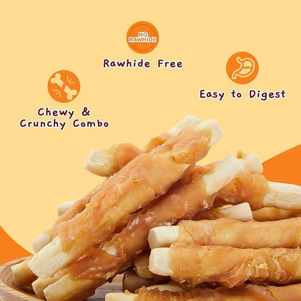 Jungle Calling Chicken Wrapped Biscuit Dog Treats, Grain-Free & Rawhide-Free Dog Chews, Crunchy Training Snacks for Small, Medium & Large Dogs, 21.2 oz