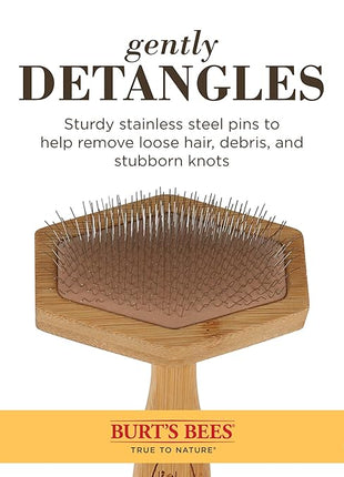 Burt's Bees for Pets Slicker Brush | Removes Loose Cat Fur, Prevents Matting | Ideal for Daily Grooming, Smooth Coat