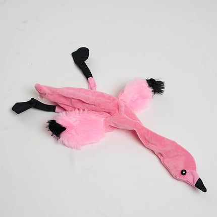SPOT Skinneeez Flamingo 19 Inch Stuffing-Free Plush Dog Toy with Dual Squeakers – Long Interactive Chew Toy for Medium and Large Dogs – Mess-Free Play for Light & Moderate Chewers