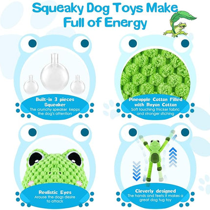 Large Squeaky Dog Toys : Plush Stuffed Dog Chew Toy with Soft Fabric-Interactive Puppy Toys to Keep Them Busy