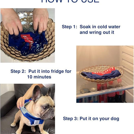 iChoue 2pcs French Bulldog Summer Cooling Shirt for Dogs UV Sun Protection Vest Sleeveless Breathable Tank Top English Pug Blue Grey Red Grey - Large