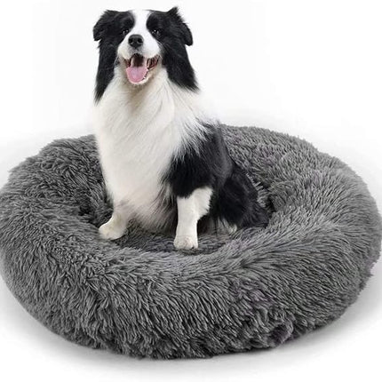 Dog Bed, Cat Calming Bed, Faux Fur Pillow Pet Donut Cuddler Round Plush Bed for Large Medium Small Dogs and Cats