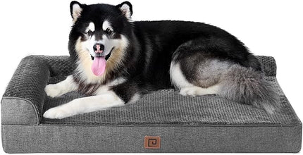 EHEYCIGA Memory Foam Dog Bed XXL, Giant Dog Bed Orthopedic with Washable Removable Cover, Waterproof Pet Bed Couch for Jumbo Dogs, 48x36x7 Inches, Dark Grey