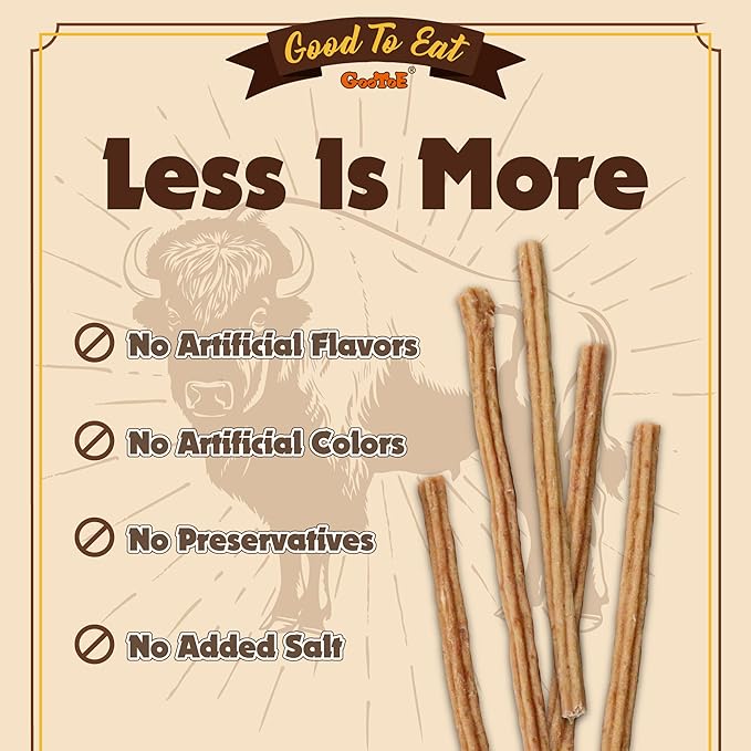 Gootoe Buffalo Dog Treats, Buffalo Bites Stick (Small) 1.5 lb Natural Low-Fat Chews for Training & Rewards, Limited Ingredient, Resealable Bag, Perfect for Small Dogs & Puppies