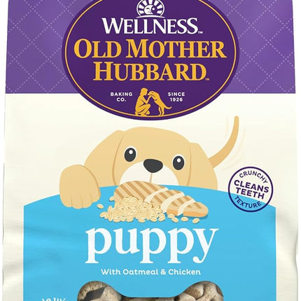 Old Mother Hubbard Wellness Puppy Dog Biscuits, Natural, Training Treats for Puppies, Oatmeal & Chicken Flavor, Mini Size, (20 Ounce Bag)