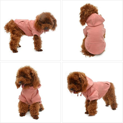 Lovelonglong Blank Basic Hoodie Sweatshirt for Dogs 100% Cotton Fits Small Medium Dachshund Large Dog Lotus-Pink L