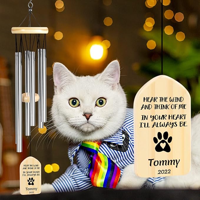 Dog Memorial Gifts, Jocidea Personalized Pet Memorial Wind Chime, Loss of Dog Sympathy Gift, Pet Remembrance Gifts, in Memory of Dog Cat, Loss of Pet - Hear The Wind
