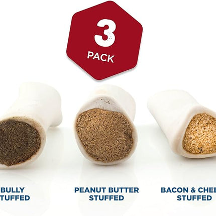 Best Bully Sticks Variety Pack Filled Shin Bones - 5-6 Inch 3 Count (Pack of 1) - Easily Digestible, Long-Lasting, Refillable Snack