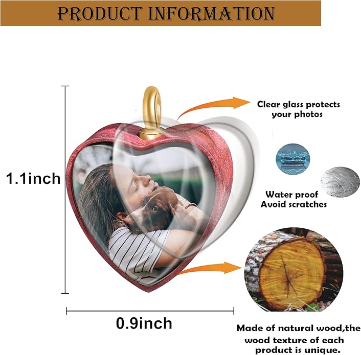 Farfume Personalized Pet Urn Necklace for Dog Cat Ashes Cremation Pet Memorial Customized Photo Text Engraving Pendant Keepsake Funeral Jewelry