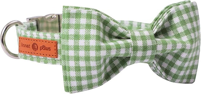 Lionet Paws Dog Collar with Bowtie, Durable Adjustable and Comfortable Collar for Small Dogs Puppies and Cats, Neck 10-16in