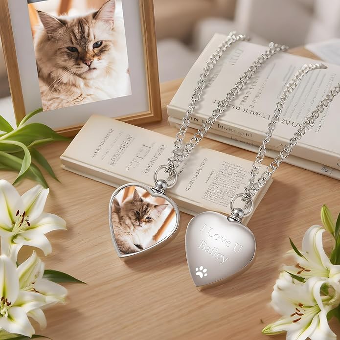 Custom Pet Necklace, Personalized Dogs Necklaces for Women, Dogs Remembrance Jewelry, Picture Necklace Personalized Photo, Customized Dog Memorial Gifts for Loss of Dog