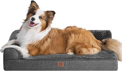 EHEYCIGA Memory Foam Dog Bed XLarge Sized Dogs, Extra Large Dog Bed Orthopedic with Washable Removable Cover, Waterproof XL Pet Bed Couch for Crate, 41x27x6 Inches, Dark Grey